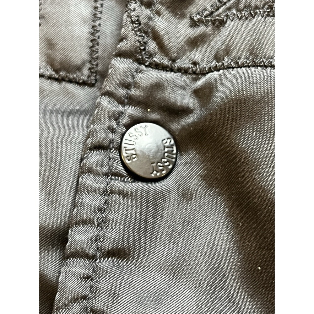 Stussy Varsity Black Satin Bomber Jacket- XL Embroidered- Snaps VTG- Y2K- 1990s - Picture 5 of 13